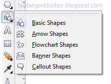 Fungsi basic shapes pada toolbox