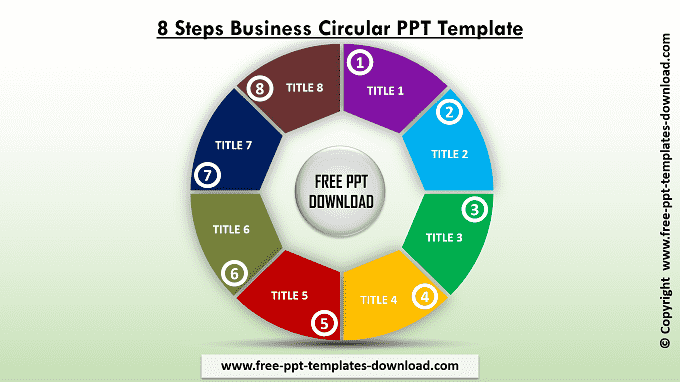 8 Steps Business Circular PPT Template Light