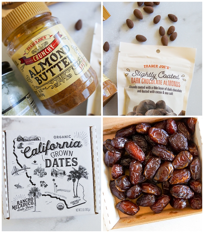 Trader Joe's RECIPE: Chocolate Almond Dates ingredients collage