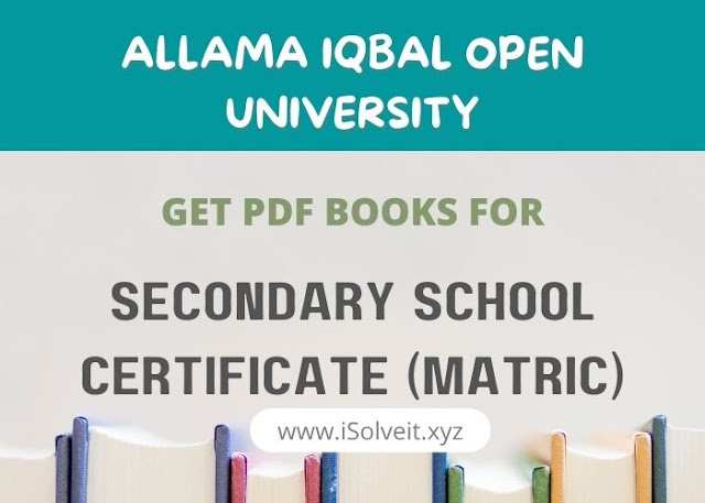 Matric - Get All AIOU Books with Course Codes - PDF