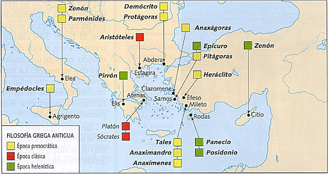 Resultado de imagen de MAPA DE FILOSOFOS GRIEGOS