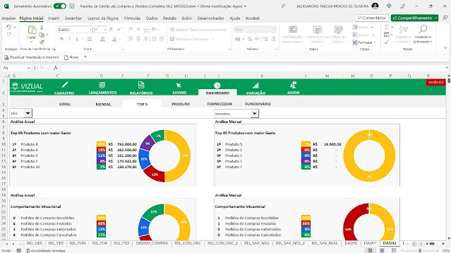 Planilha de Gestão de Compras e Pedidos Completa em Excel