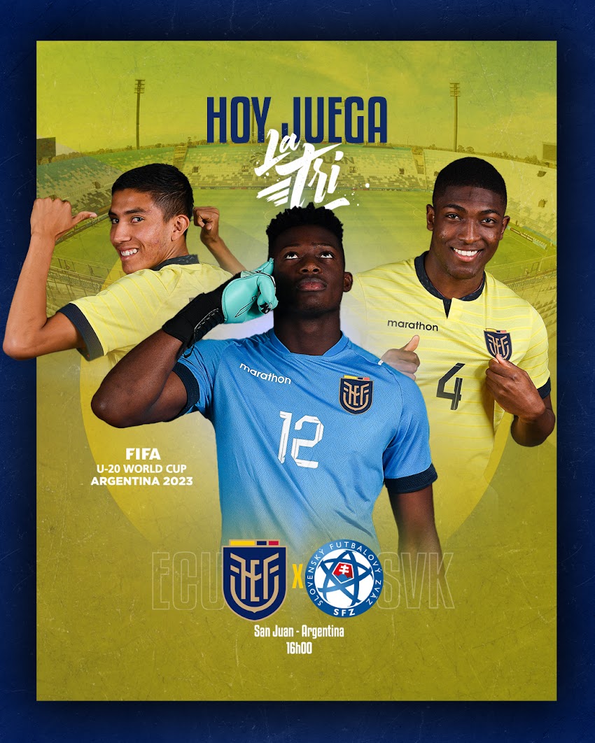 Mundial sub20 : Ecuador - Eslovaquia, a partir de las 16h00 en San Juan, Argentina