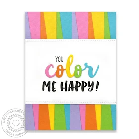 Sunny Studio Stamps: Color Me Happy & Sun Ray Dies Rainbow Card by Mendi Yoshikawa