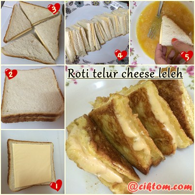Resepi Roti Telur Cheese Leleh Mudah dan Cepat - Ciktom