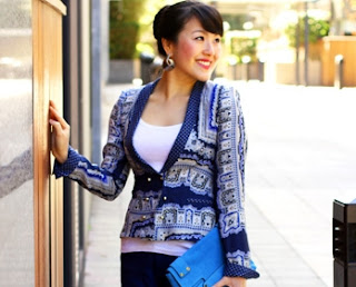 Scarf Print Blazer