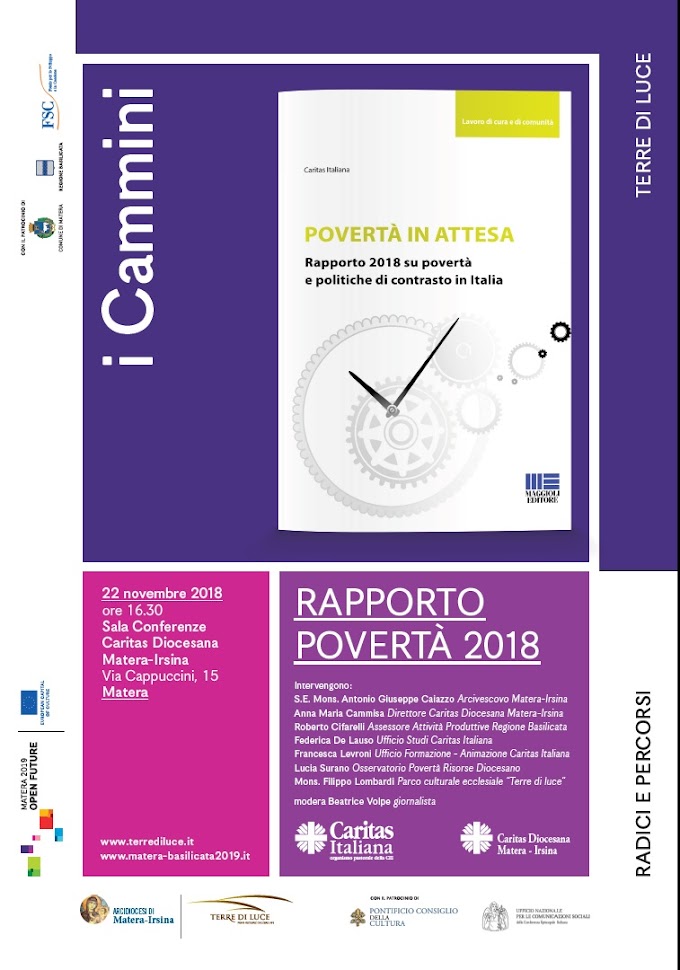 A Matera la presentazione del Rapporto Caritas Povertà 2018