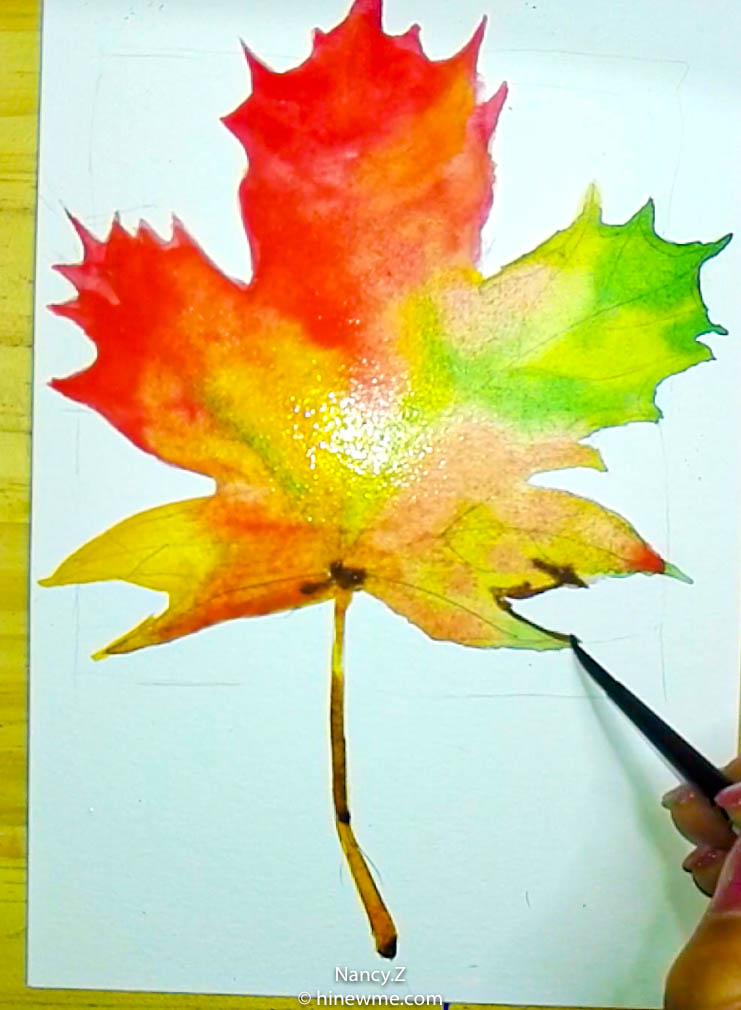 2How to draw an autumn maple leaf step by step #tutorial, come to see my online web class