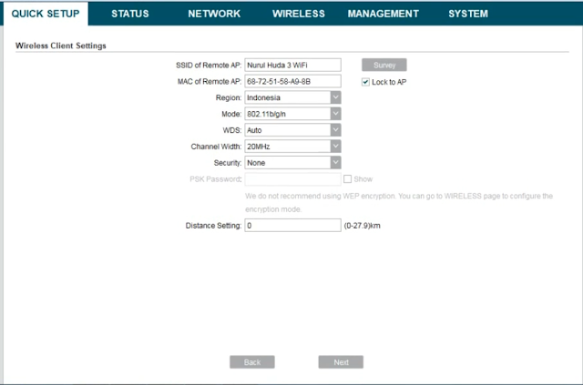 Cara Setting Tp-Link CPE 220 sebagai Client