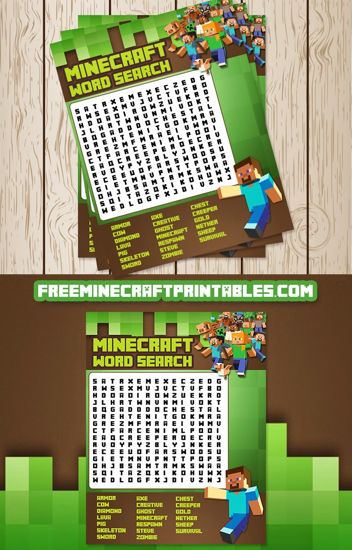Free Minecraft Printables: Free Printable Minecraft Word ...