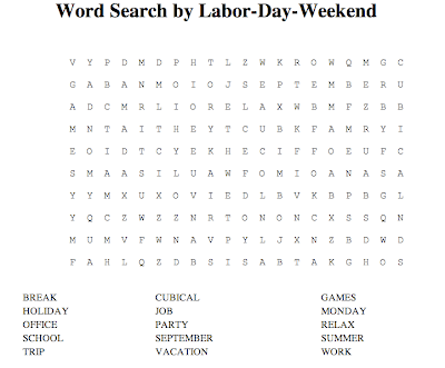 Word search games for labor day