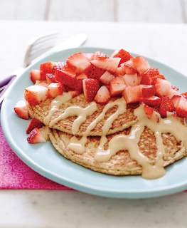 Strawberries and Peanut Butter Pancakes