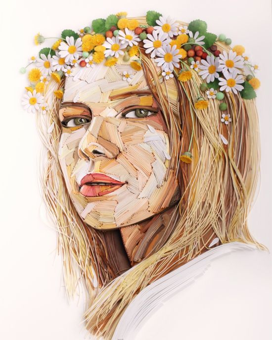 Yulia Brodskaya arte pinturas feitas com papel textura cores