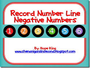 Record Number Line Negative Numbers