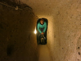 At Derinkuyu underground city, Cappadocia, Turkey