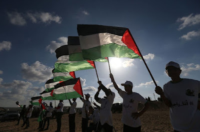 The Palestinian protesters at the Great March of Return