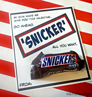 Printable Snickers Valentine