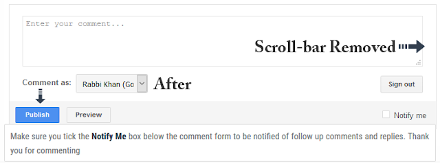 blogger comment with scrollbar