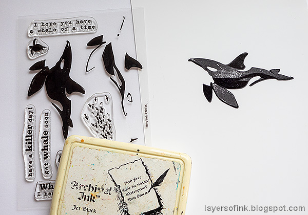 Layers of ink - Orca Underwater Scene Stamping Tutorial by Anna-Karin Evaldsson.