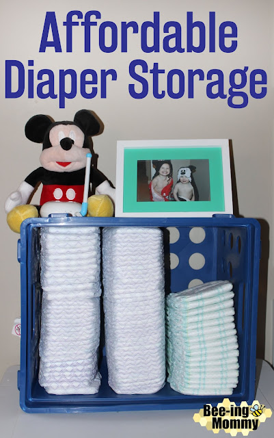 diaper stacker, diaper storage, diaper holder, DIY diaper holder, DIY diaper stacker, DIY diaper storage, diaper hacks, mom hack, affordable diaper holder, easy diaper holder, affordable diaper storage, diapers, baby hack, baby decor, nursery decor, plastic crate storage, organizing tips, diaper crate