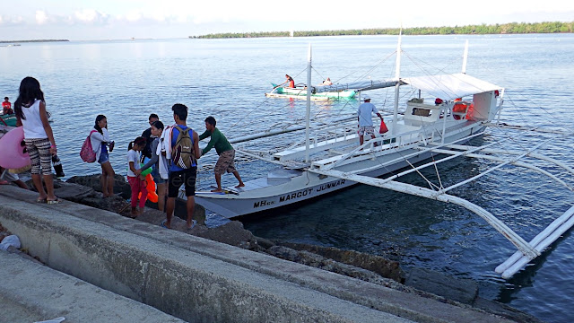 boarding the boat to Kalanggaman Island