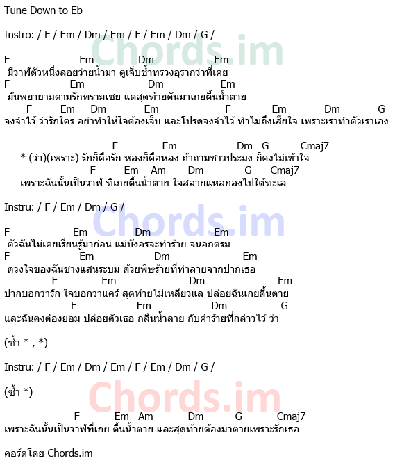 คอร์ดเพลง วาฬเกยตื้น - Gungun (กันกัน)