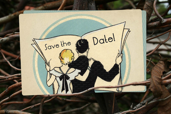 Etsy Love Vintage wedding savethedates