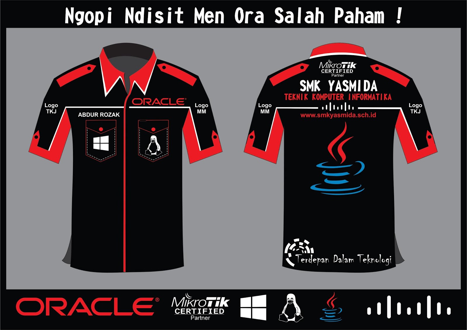 Design Baju Teknik  Komputer Jaringan Abdur Rozak