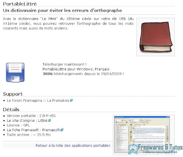 PortableLittré : le dictionnaire Le Littré en version portable