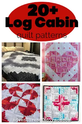 collage of log cabin quilts