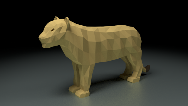 Low poly lioness