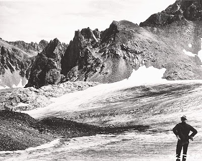 Grasshopper Glacier in 1949 (public domain photograph by Barry Park)