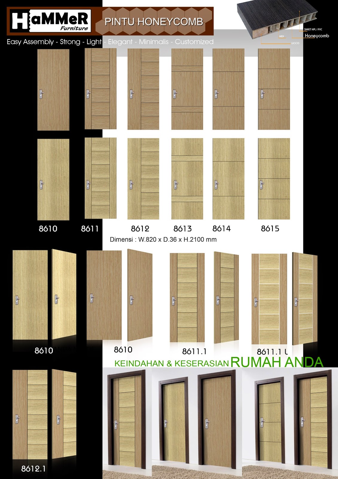 Pintu Honeycomb dari UD KARYA JATI Media Bangunan