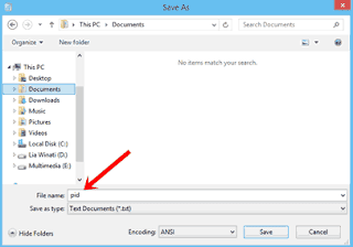 Cara menyimpad pid text,pid teks