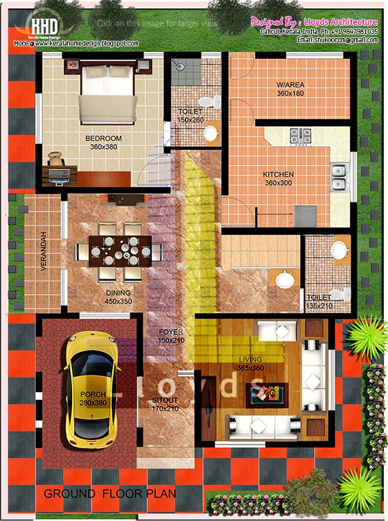 SOFT MINDS Floor Plan  and Elevation of 2000  sq  feet  Villa
