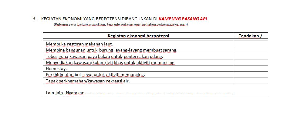 Contoh Borang Soal Selidik Geografi PT3 2015.