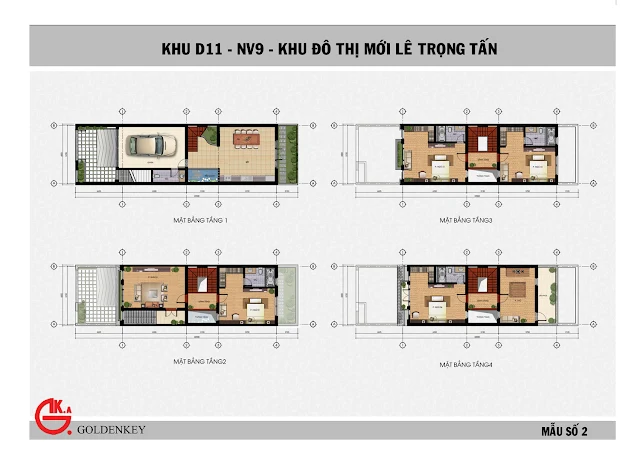 Mẫu thiết kế liền kề số 2, khu NV9, D11, The Green Daisy