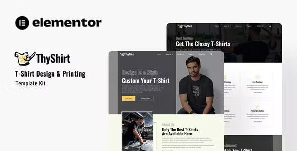 Best TShirt Design and Printing Elementor Template Kit