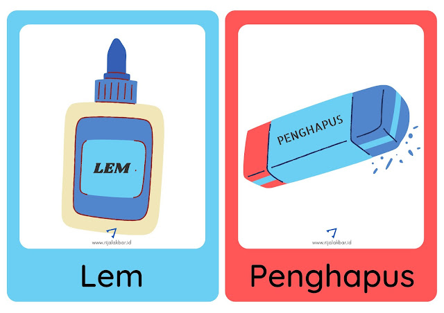 flash card/flash card lem dan penghapus