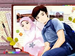 KUMPULAN GAMBAR  KARTUN ROMANTIS  ISLAMI Wallpaper Cinta 