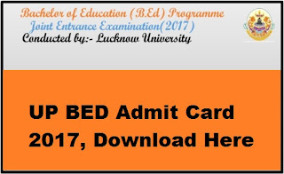 UP BED Admit Card 2017