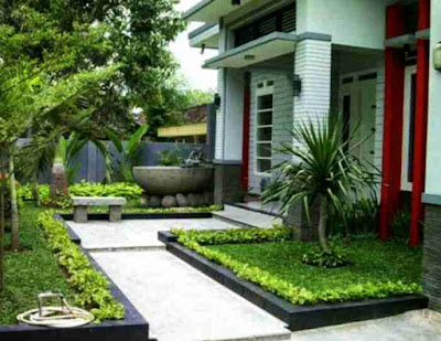 Desain taman rumah minimalis lahan sempit di depan rumah