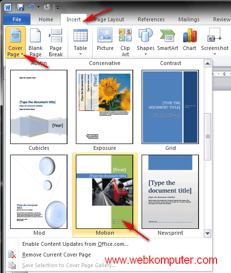  Cara  membuat  sampul buku  cover page template di  word  