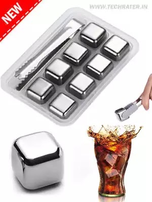 Metal Ice Cubes 8-piece for Drinks (Reusable)