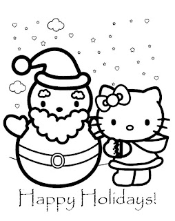 Hello Kitty Christmas Kids Coloring Pages