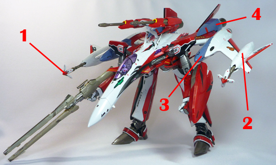 Macross Frontier YF-29 Super Durandal Armament weapon position