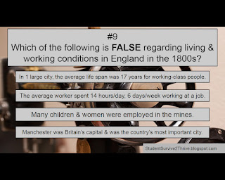 Which of the following is FALSE regarding living & working conditions in England in the 1800s? Answer choices include: In 1 large city, the average life span was 17 years for working-class people. The average worker spent 14 hours/day, 6 days/week working at a job. Many children & women were employed in the mines. Manchester was Britain’s capital & was the country’s most important city.