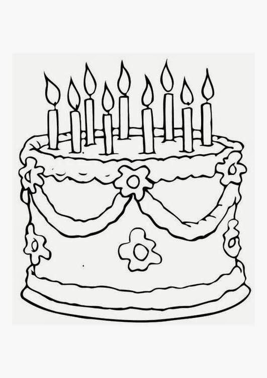 Imagens de bolo de aniversário para colorir