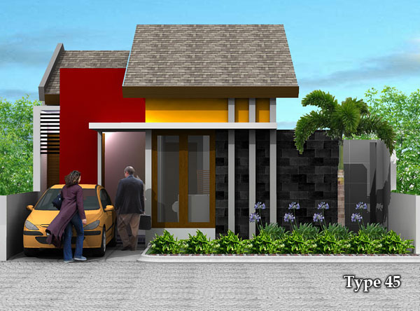 Contoh rumah minimalis warna orange