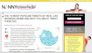 Nanny Classifieds - The Ten Most Popular Mommy Tweets